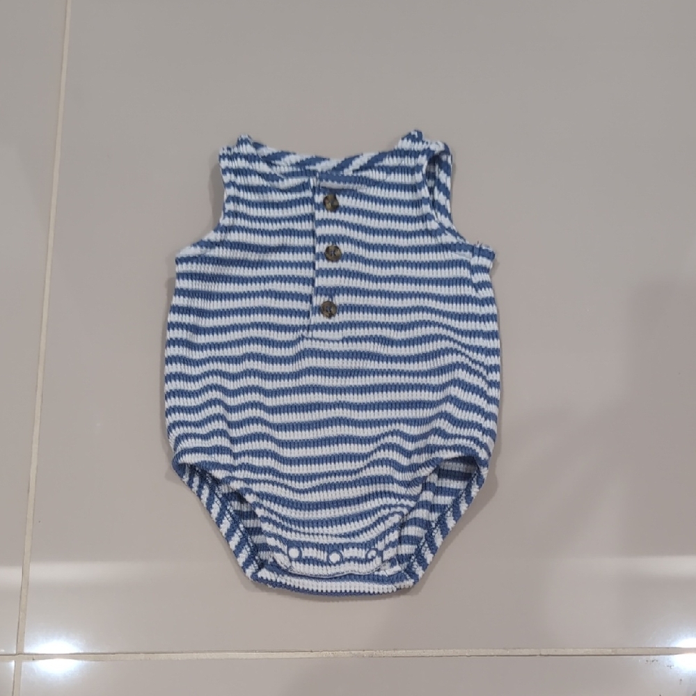 Carter's Blue and White Striped Baby Onesie